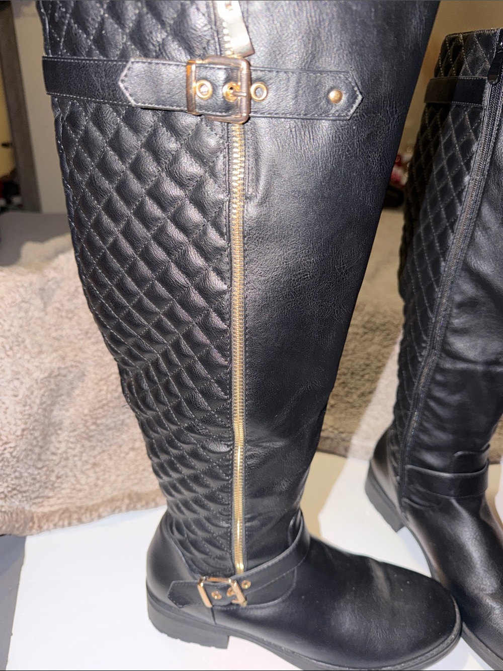 💜Dream Pairs Women’s Tall. Up to knee leather boots Size:12
